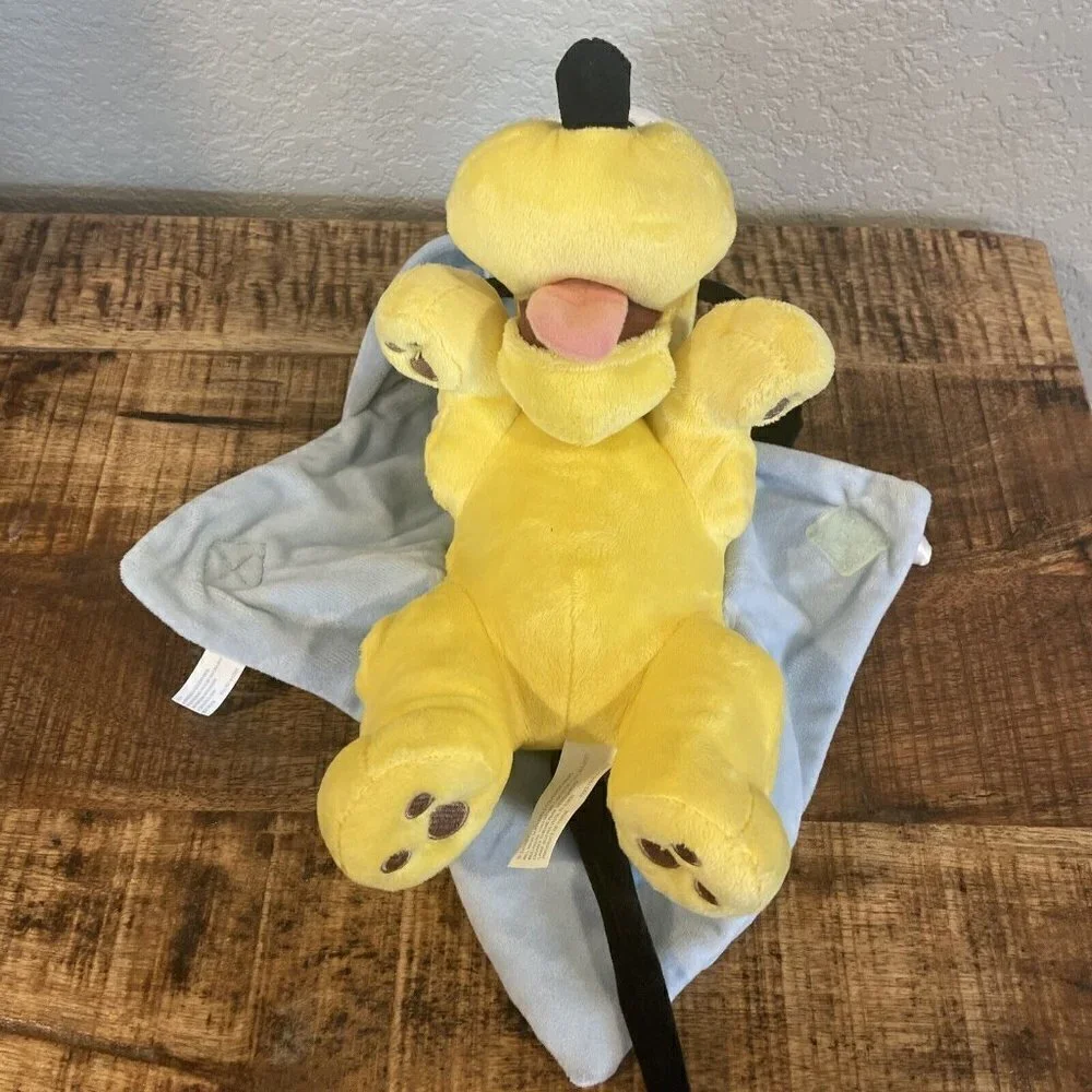 Authentic Disney Parks-Disney's Babies Pluto Dog Plush w/ Swaddle Blanket 12”